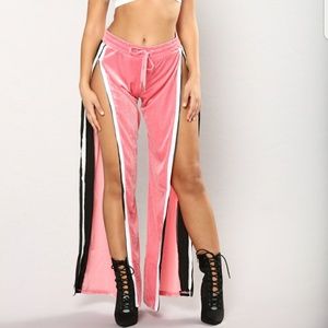 Fashion nova Becky stripe velour lounge pants